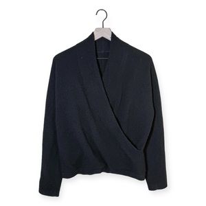 Vince 100% Cashmere Black Foldover Sweater M